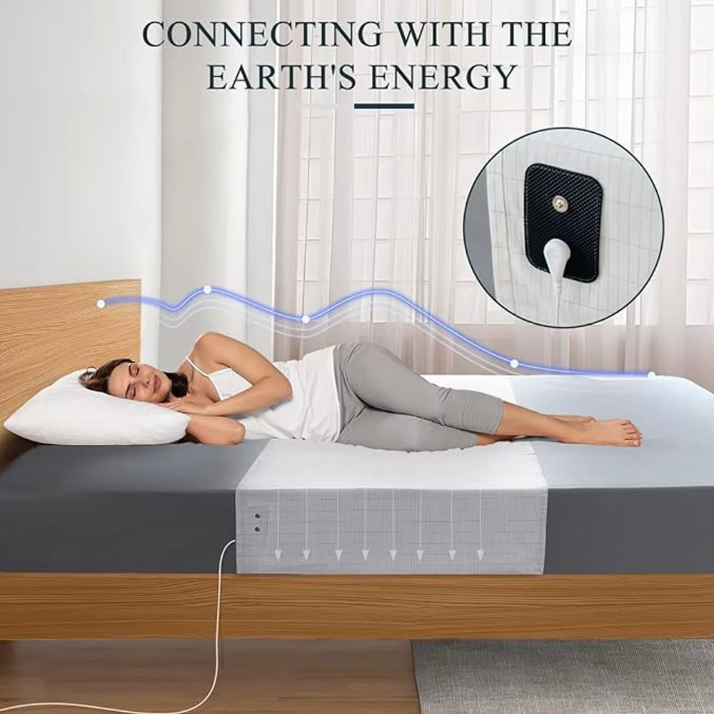 Good for Sleeping Grounded Half Bed Sheet 90*265Cm with Grounding Connection Cord - Silver Antimicrobial Conductive