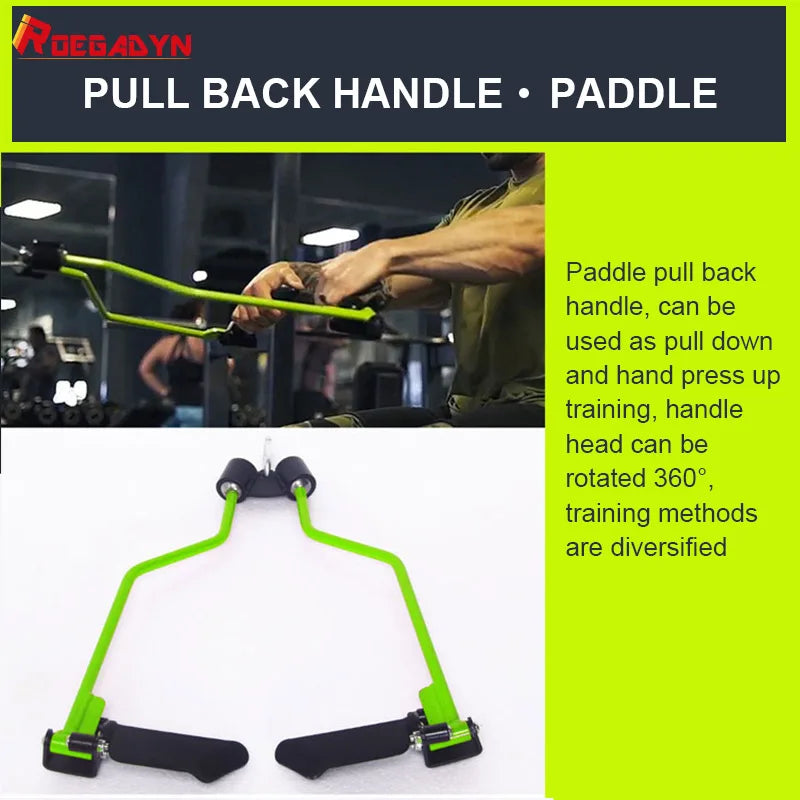 8 Piece Set Fitness Lat Pull down T Handle Bar Rowing Rotating V-Bar Pulley Cable Machine Handle Grip Gym Equipment Back Trainer