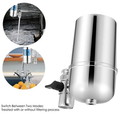 Faucet Water Filter Faucet Mount Water Filtration System Household Kitchen Water Purifier Tap Water Filter, Reduce Chlorine