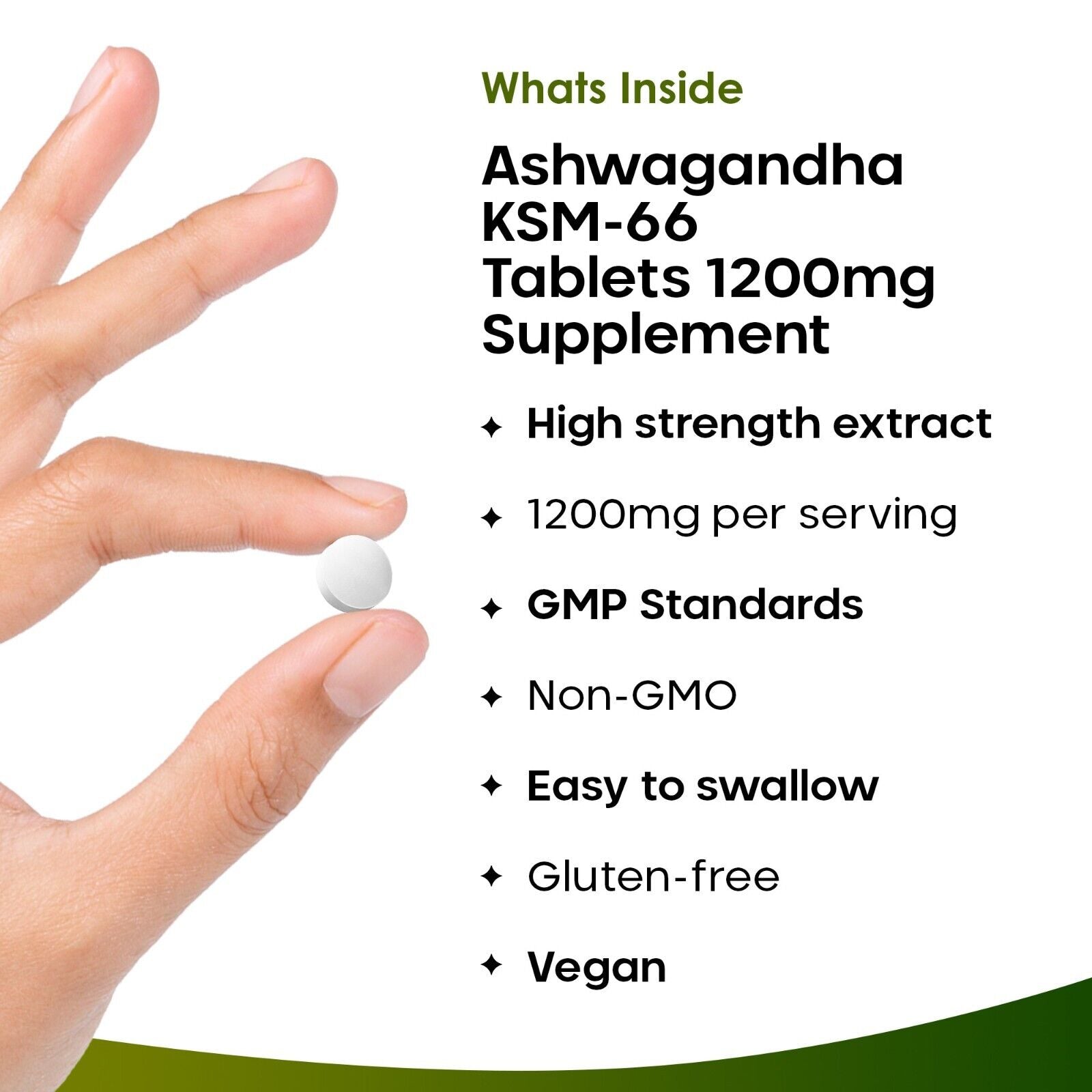 Ashwagandha KSM-66 1200Mg - 365 Vegan Organic Root Extract High Strength Tablets