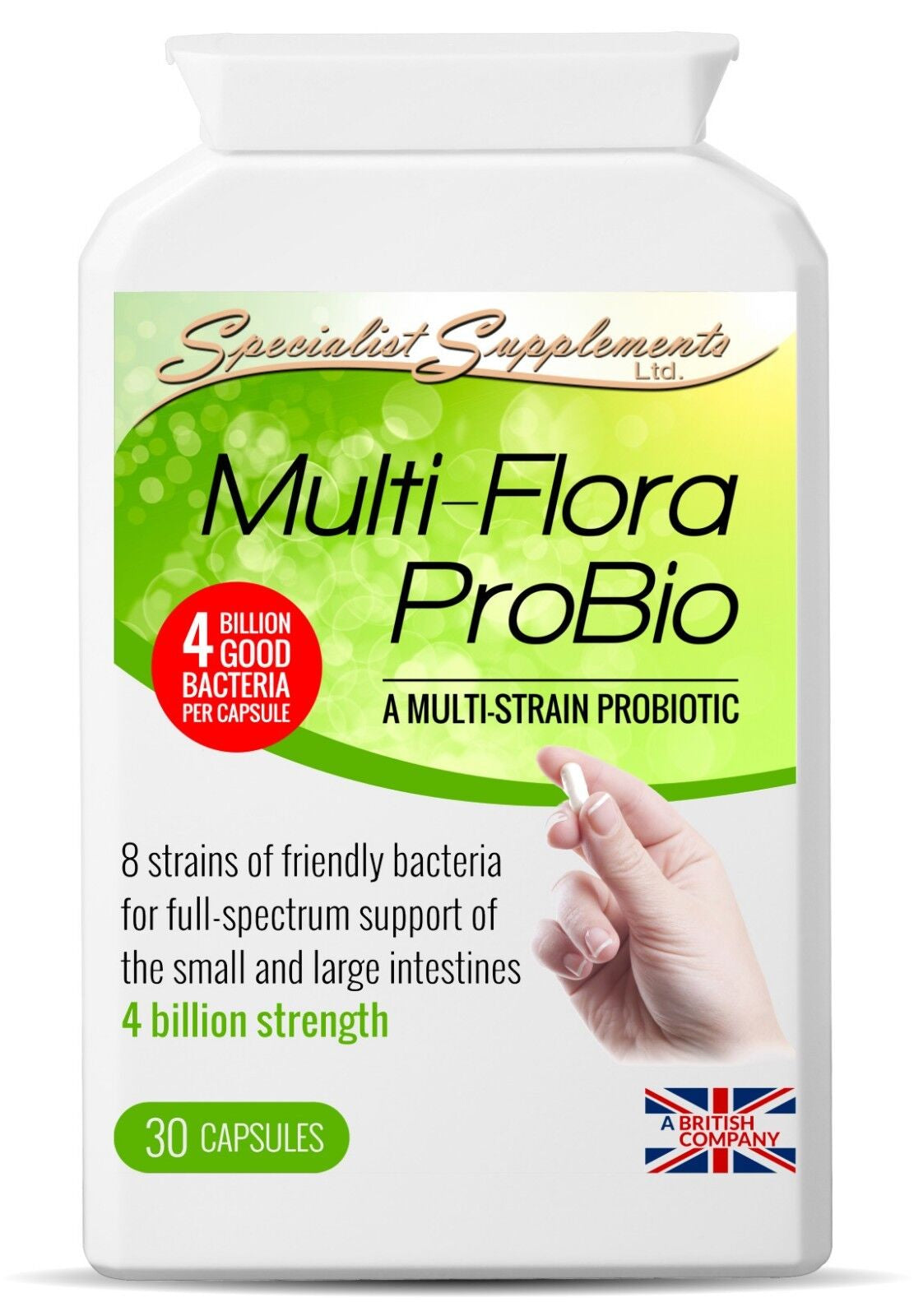 Multi-Flora Probio X 30 Veg-Capsules; 8 Strain Biotic; Specialist Supplements