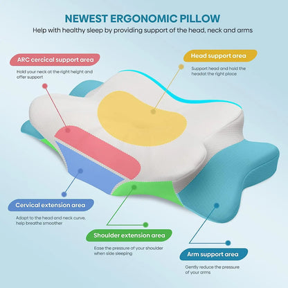 Odorless Orthopedic Pillow for Neck and Shoulder Pain Memory Foam Neck Pillow Ergonomic Sleeping Cervical Pillow