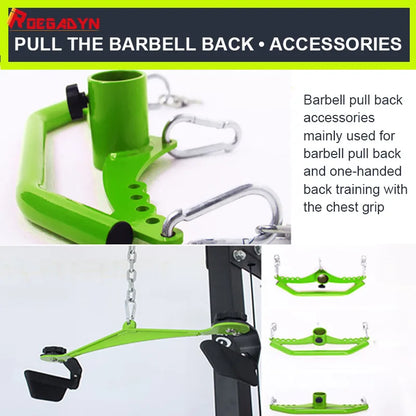 8 Piece Set Fitness Lat Pull down T Handle Bar Rowing Rotating V-Bar Pulley Cable Machine Handle Grip Gym Equipment Back Trainer