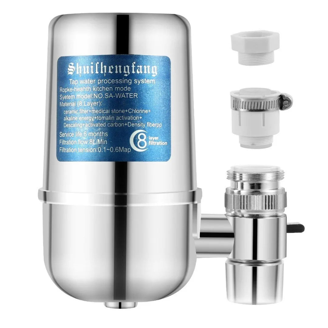 Faucet Water Filter Faucet Mount Water Filtration System Household Kitchen Water Purifier Tap Water Filter, Reduce Chlorine