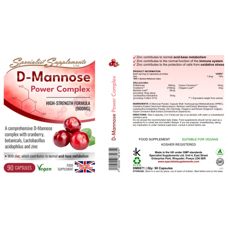 D-Mannose Power Complex Specialist Supplements 90 Capsules