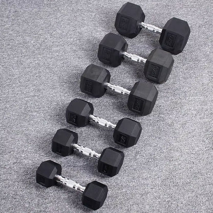 Hexagonal Fixed Dumbbells Men'S Fitness Equipment Home Ladies Rubber Dumbbells