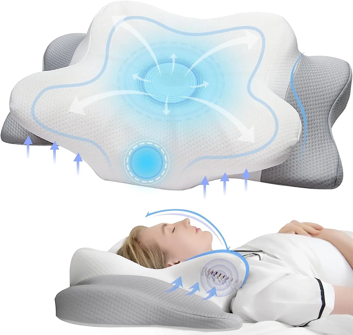 Odorless Orthopedic Pillow for Neck and Shoulder Pain Memory Foam Neck Pillow Ergonomic Sleeping Cervical Pillow