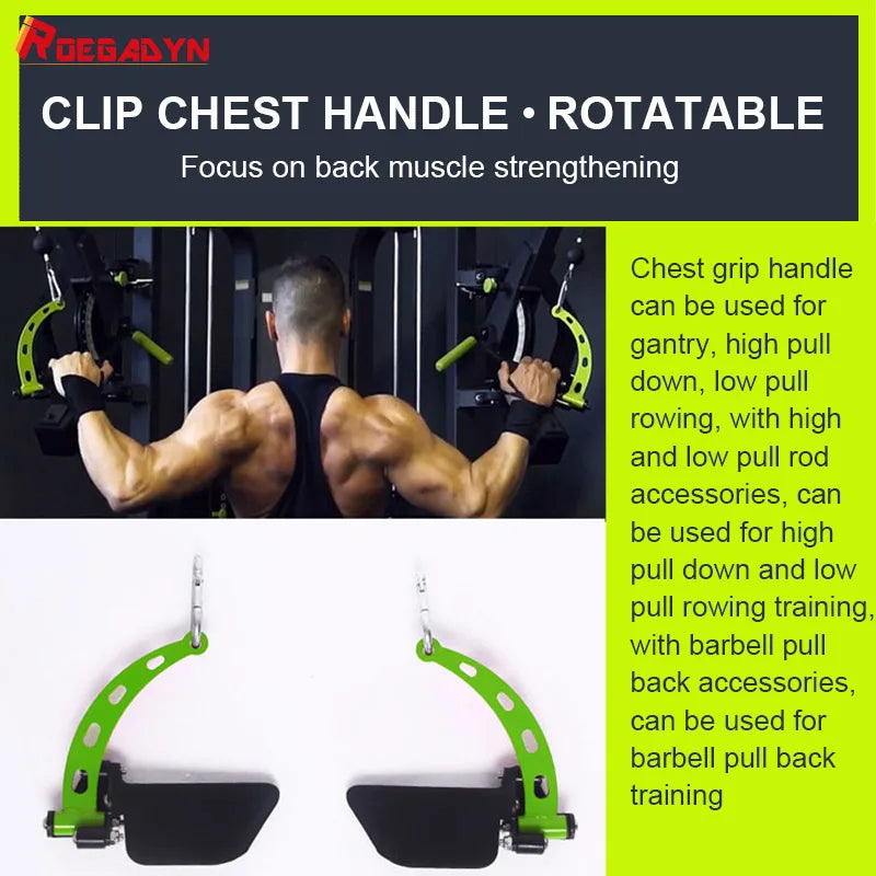 8 Piece Set Fitness Lat Pull down T Handle Bar Rowing Rotating V-Bar Pulley Cable Machine Handle Grip Gym Equipment Back Trainer