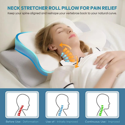 Odorless Orthopedic Pillow for Neck and Shoulder Pain Memory Foam Neck Pillow Ergonomic Sleeping Cervical Pillow