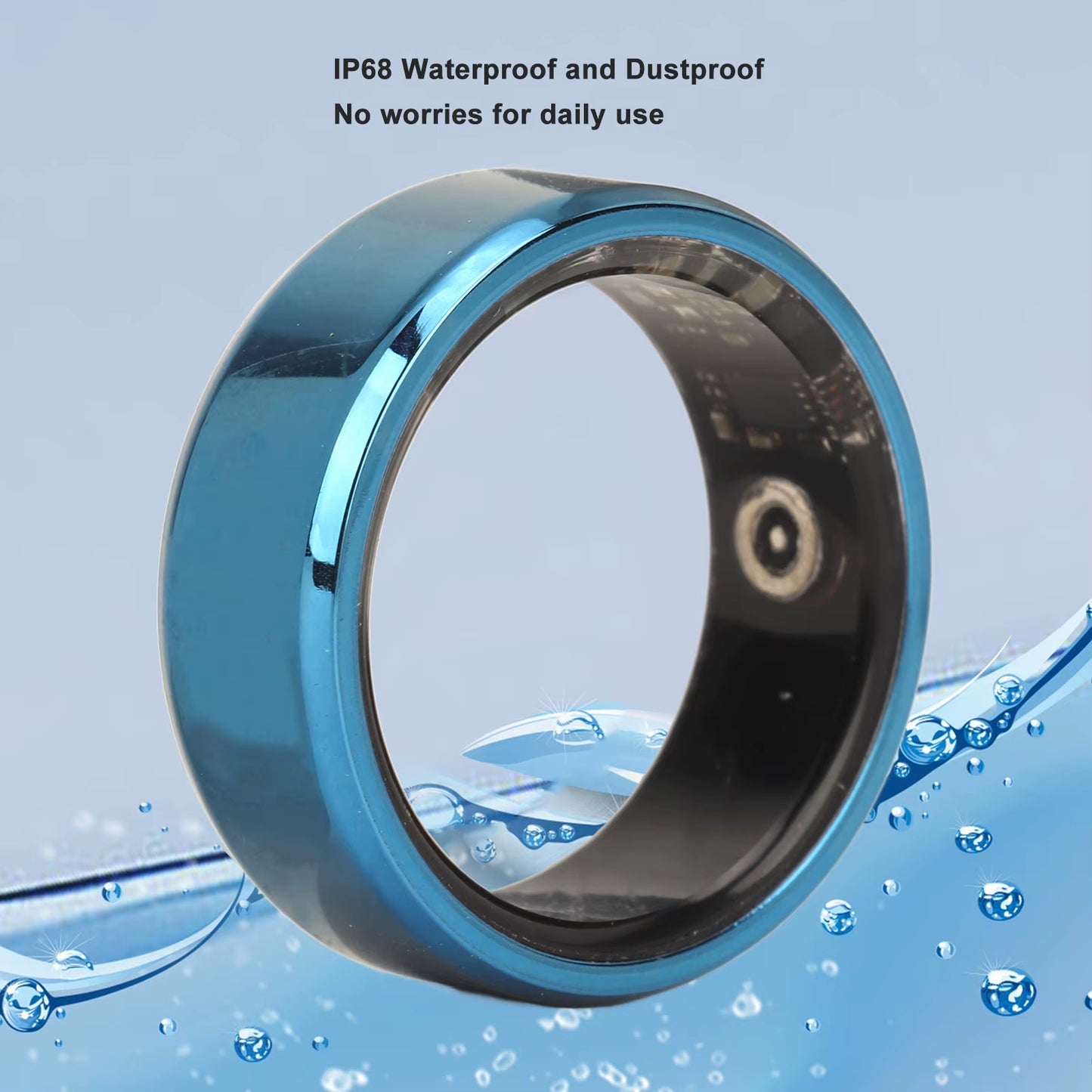 Smart Ring Health Tracker Ceramic Stainless Steel Sleep Monitoring Camera Control IP68 Waterproof Smart Ring with APP