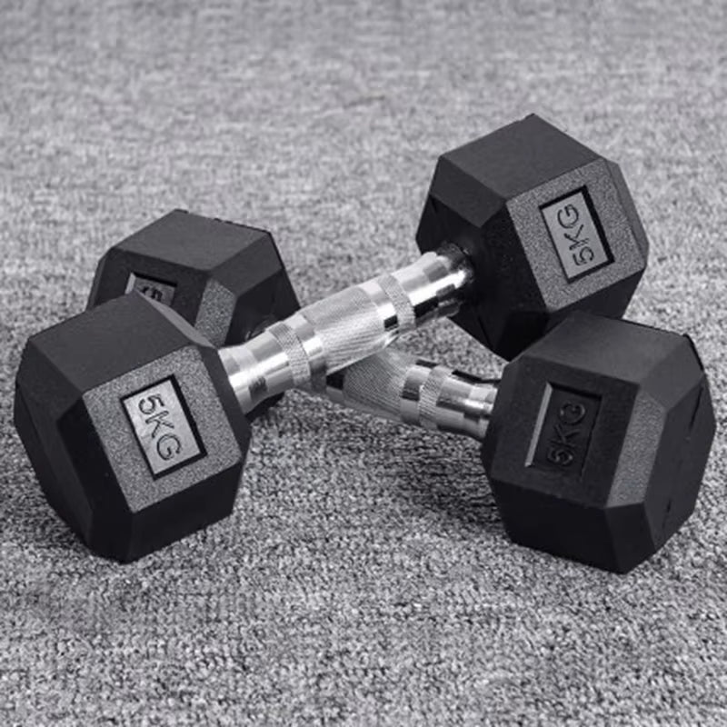 Hexagonal Fixed Dumbbells Men'S Fitness Equipment Home Ladies Rubber Dumbbells