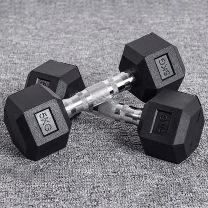 Hexagonal Fixed Dumbbells Men'S Fitness Equipment Home Ladies Rubber Dumbbells